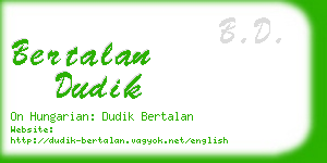 bertalan dudik business card